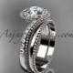 platinum halo diamond engagement set with a "Forever One" Moissanite center stone ADLR379S