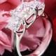 Platinum "Trellis" 3 Stone Engagement Ring For Princess *Setting Only