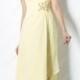 Glamour Asymmetrical One Shoulder High Low Chiffon Bridesmaid Dress with Embroidered Lace