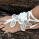 Beach Wedding Barefoot Sandals, Anklet Wedding Shoes, Summer Shoes, Ivory Barefoot Sandals, Foot Jewelry, Bridesmaid gift