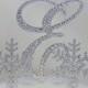Snowflake Winter Wedding Cake Topper 6" Initial Monogram 2-3.5" Snowflakes Letters A B C D E F G H I J K L M N O P Q R S T U V W XYZ