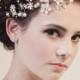 Bridal Hand Painted Enamel Flower Crystal Hair Vine, Wedding Hair Vine, Bridal Headdress - STYLE #1402 - made to order