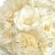 Lace and pearl ivory paper rose and carnation Bridal bouquet, Will be made in colors of your choice, Shabby chic bouquet, Throw bouquet