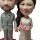Unique wedding cake topper personalized customm polymer clay toppers funny cartoon bride & groom figure figurines