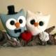 Owl love on a branch custom wedding cake topper