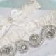 Wedding Garter Set Wedding Garter Dazzle Bridal Garter Set in Satin with Glittering Rhinestones and Seed Bead Trims