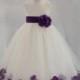 Ivory Flower Girl Petals dress pageant wedding bridal children bridesmaid toddler elegant sizes 6-9m 12m 2 4 6 8 10 12 14 