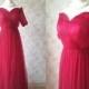New Cherry Red Bridesmaid Dress. Fashion Sweetheart Bridesmaid Dress. Wedding Tulle Dress. Floor Length Prom Dress. Red Wedding. Plus Size