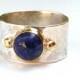 Handmade Engagement Ring - Fine 14k gold ring silver ring blue Lapis Lazuli Gemstone Similar diamond ring - Made to order