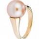 Engagement Ring, Pink Pearl Ring, 14K Yellow Gold Ring, Size 6