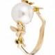 Pearl Engagement Ring, White Freshwater Pearl, 14K Yellow Gold Ring, Size 6