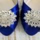 Wedding Shoes  - Blue Wedding Shoes - Handmade Wedding Shoes - Crystal -  Badgley Mischka -Choose From Over 100 Colors - Wide Size Available
