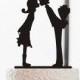 Proposal Cake Topper-Silhouette Cake Topper-Bride and Groom Cake Topper-Romantic Wedding Cake Topper-Cake Decoration-Rustic Cake Topper