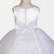 White Flower Girl dress tie bow sash pageant petals wedding bridal children bridesmaid toddler elegant sizes 6-18m 2 4 6 8 10 12 14 