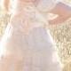 Champagne Flower Girl Dress -Lace Pettidress -Vintage Flower Girl- Shabby Chic Flower Girl Dress -Girls Dresses - Rustic Flower Girl Dress