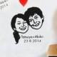 Custom portrait stamps couple / self ink / handle / for weddings invitations save the date portrait stamp etc