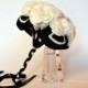 Ivory Rose Felt Bouquet / Art Deco Bouquet / Alternative wedding Bouquet / Everlasting Bouquet
