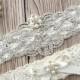 ON SALE Ivory Wedding Garter - Bridal Garter Belt - Crystal Rhinestone - Ivory Lace Garter - Pearl Garter - Lace Garter - Wedding Garter - K
