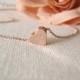 Tiny simple heart necklace, Rose gold handmade bridal jewelry, bridesmaid gift, flower girl, wedding, everyday minimalist  pendant