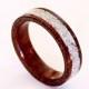 Women's wood ring with crushed shell inlay