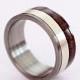 Titanium Ring, Women's titanium wedding band, 925 silver ring, amaranth wood ring, Amaranth wood and Silver Inlay