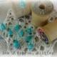 Altered Straight Pins - Teal with Diamond Dust Glitter - Cottage Chic - Wedding - ORIGINAL Design
