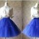 Royal Blue Skirt. Shinning Tutu Skirt.Knee Length Tutu Skirt Princess Circle Skirt. Elastic Plus Size Wedding Bridesmaid Skirt. Photo Prop.