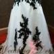 Gorgeous Black and White Wedding Dress Strapless