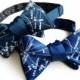 Galaxy bow tie. Milky Way star chart tie. Constellation freestyle bowtie. Ice print. Peacock blue, french blue & more. Adjustable.