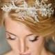 Floral lace headpiece, bridal lace headband-Florentina