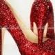 Wizard Of Oz Crystal Dorothy Ruby Red Shoes, Red Bridal Shoes, Red Wedding Shoes, Red Crystal Shoes, Red Strass Shoes