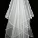 Bridal Veil - Anne Wedding Veil with Satin Ribbon - Veil with Two Layers-Cascade Veil-Bridal Accessories-Drop Veil - Ivory Veil - White Veil