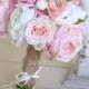 Silk Bridal Bouquet Roses Peonies Burlap Rustic Chic Decor NEW 2014 Design by Morgann Hill Designs
