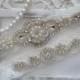 Wedding Garter Set, Bridal Garter Set, Vintage Wedding, Ivory Lace Garter, Crystal Garter Set  - Style 600