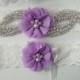 Wedding Garter Set, Bridal Garter, Lavender Bridal Garter, Purple Wedding - Style L245