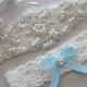 CLAIRE Style A-Wedding Garter - Bridal Garter - Pearl and Crystal Rhinestone Garter - Wedding Garter Set