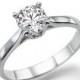 Solitaire Engagement Ring, Diamond Ring, 14K White Gold Ring, Solitaire Ring, 0.7 CT Diamond Ring Band, Gold Rings for Women