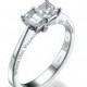 Unique Engagement Ring - The Original Prince & Princess Diamond Engagement Ring, 18K White Gold Ring, Art Deco Ring, Princcetta Christmas