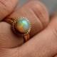 22k Gold Opal ring - Opal Ring - Engagement ring - Wedding ring - Artisan ring - October birthstone - Bezel ring - Gift for her