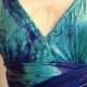 Purple turquoise silk wedding dress w sash just for your wedding