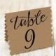 Rustic Wedding Table Number - Brown Kraft Tent Style Cards - Scallop Edge - Fall and Autumn - 4.25 inches