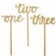 Calligraphy Script Wood Table Numbers or Cake Toppers- Numbers One through Ninety Available