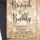 BOKEH BRUNCH & BUBBLY Invitation Champagne Bridal Shower Gold Sparkle Printable Black Calligraphy Free Shipping or DiY Printable - Mila