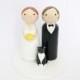Custom Wedding Cake Topper with Pet (s) - Bride & Groom - Personalized Wedding Decor
