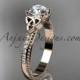 14kt rose gold diamond celtic trinity knot wedding ring, engagement ring CT7391