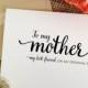 To my Mother my best friend, on my wedding day card  (Lovely)