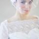 Bridal blusher veil, Alencon lace adornment, white wedding veil, soft tulle Style 625