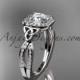 14kt white gold diamond celtic trinity knot wedding ring, engagement ring CT7393