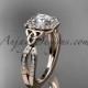 14kt rose gold diamond celtic trinity knot wedding ring, engagement ring CT7393