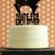 Frankenstein & Bride Silhouette Wedding Cake Topper for Halloween Wedding or Classic Movie Buffs